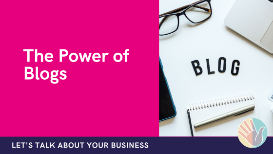 The power of blogs showing a desk